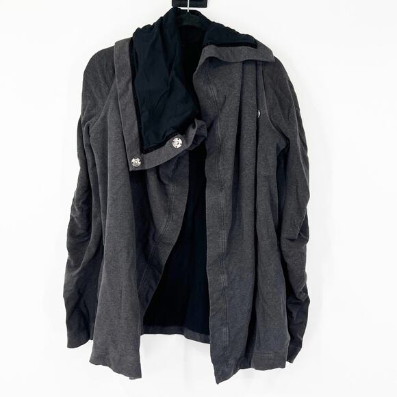 Lululemon Heather Gray Cocoon Wrap Button Jacket - Picture 1 of 7
